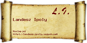 Landesz Ipoly névjegykártya